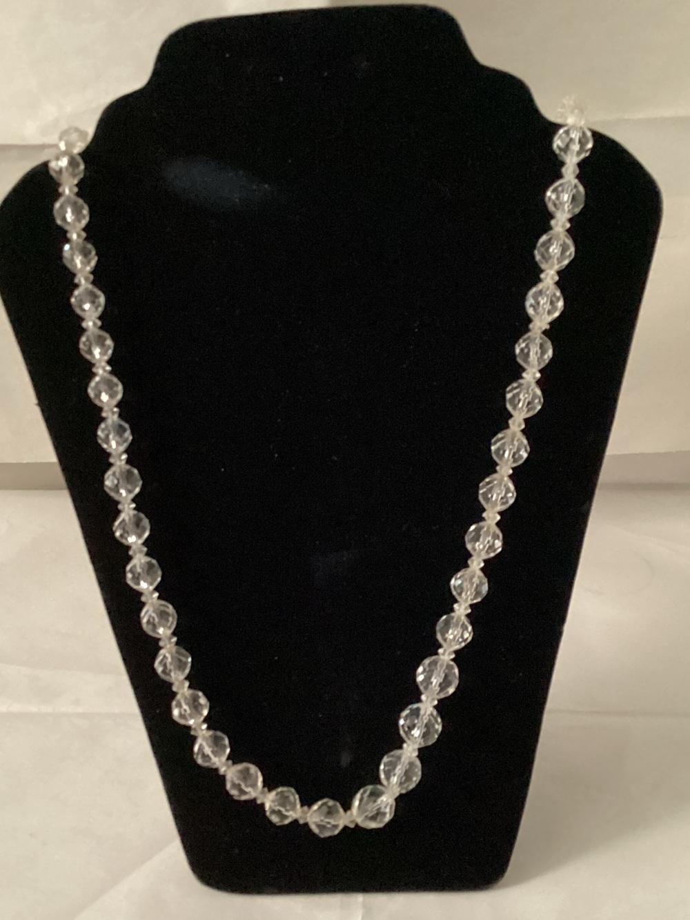 Classic Clear glass Crystal Bead Necklace - Elegant Women's Jewelry